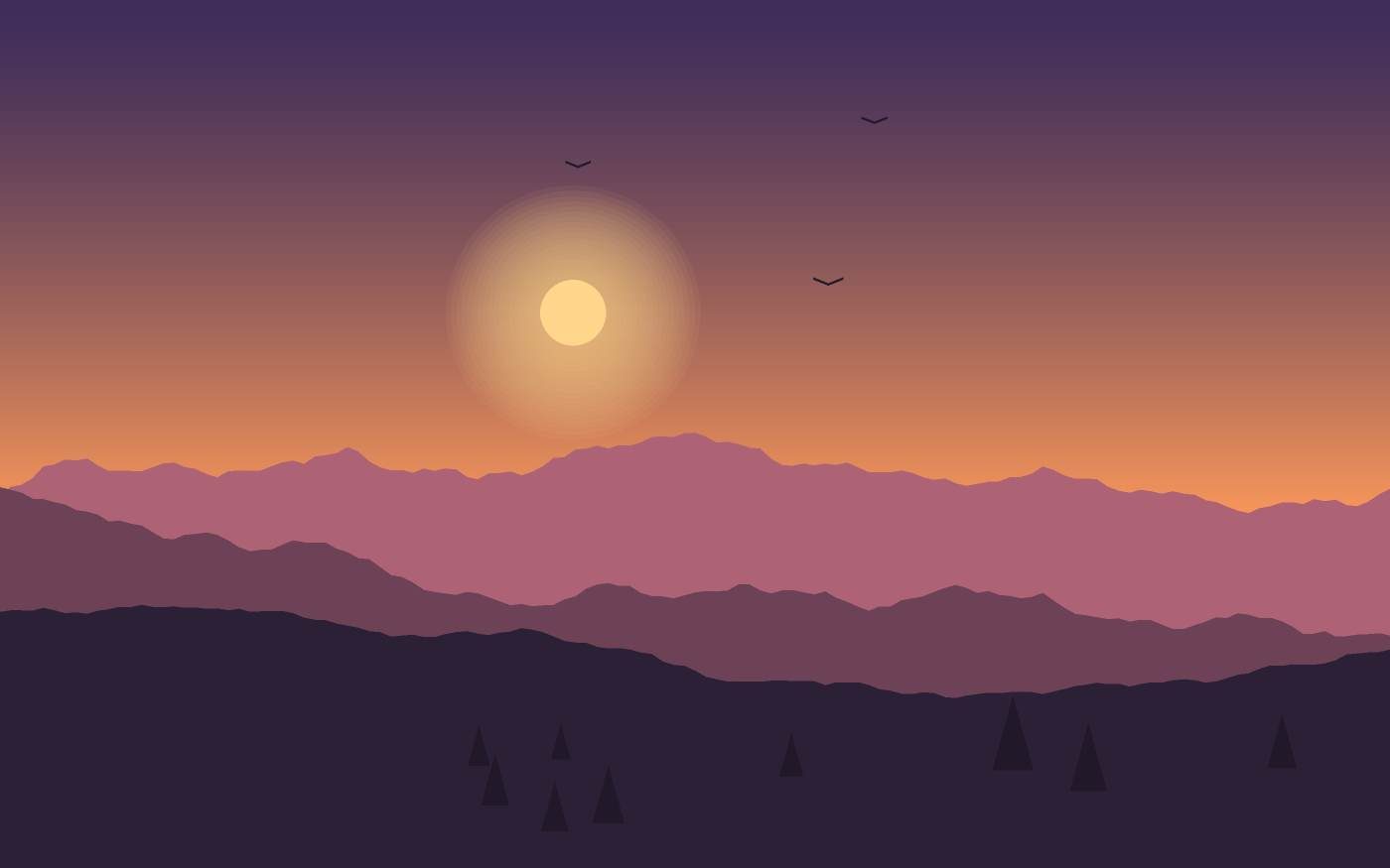 Ilustração de uma paisagem